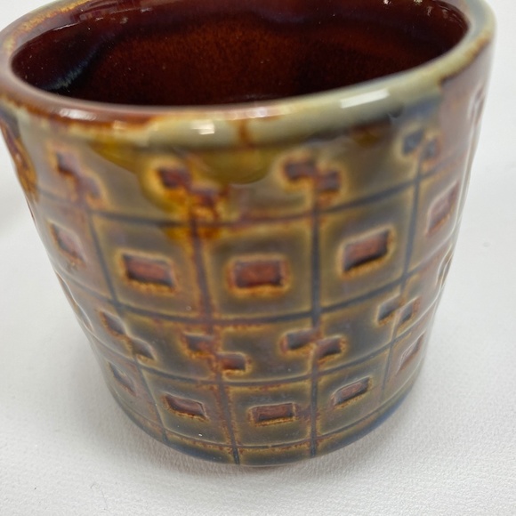 Lot of 3 Small Pottery Vases, 2 Blue VTG '73 , 1 Brown Pier One, Textured 2"-3" - Picture 12 of 13